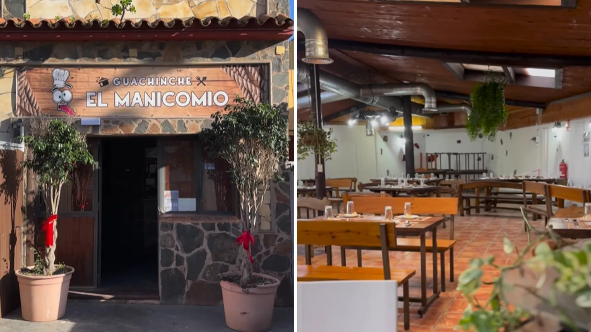 Imagen del guachinche El Manicomio, en Gran Canaria / MONTAJE AH