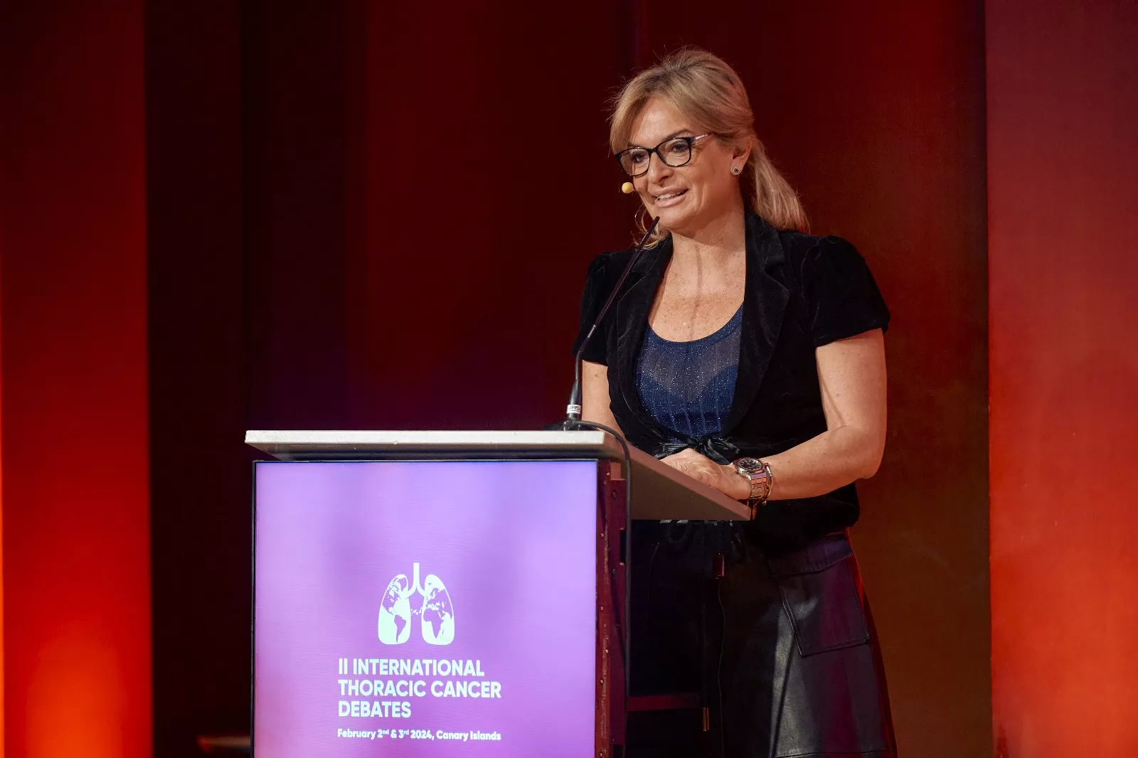 Esther Monzón en el II Congreso internacional de Cáncer de Pulmón./ SANIDAD