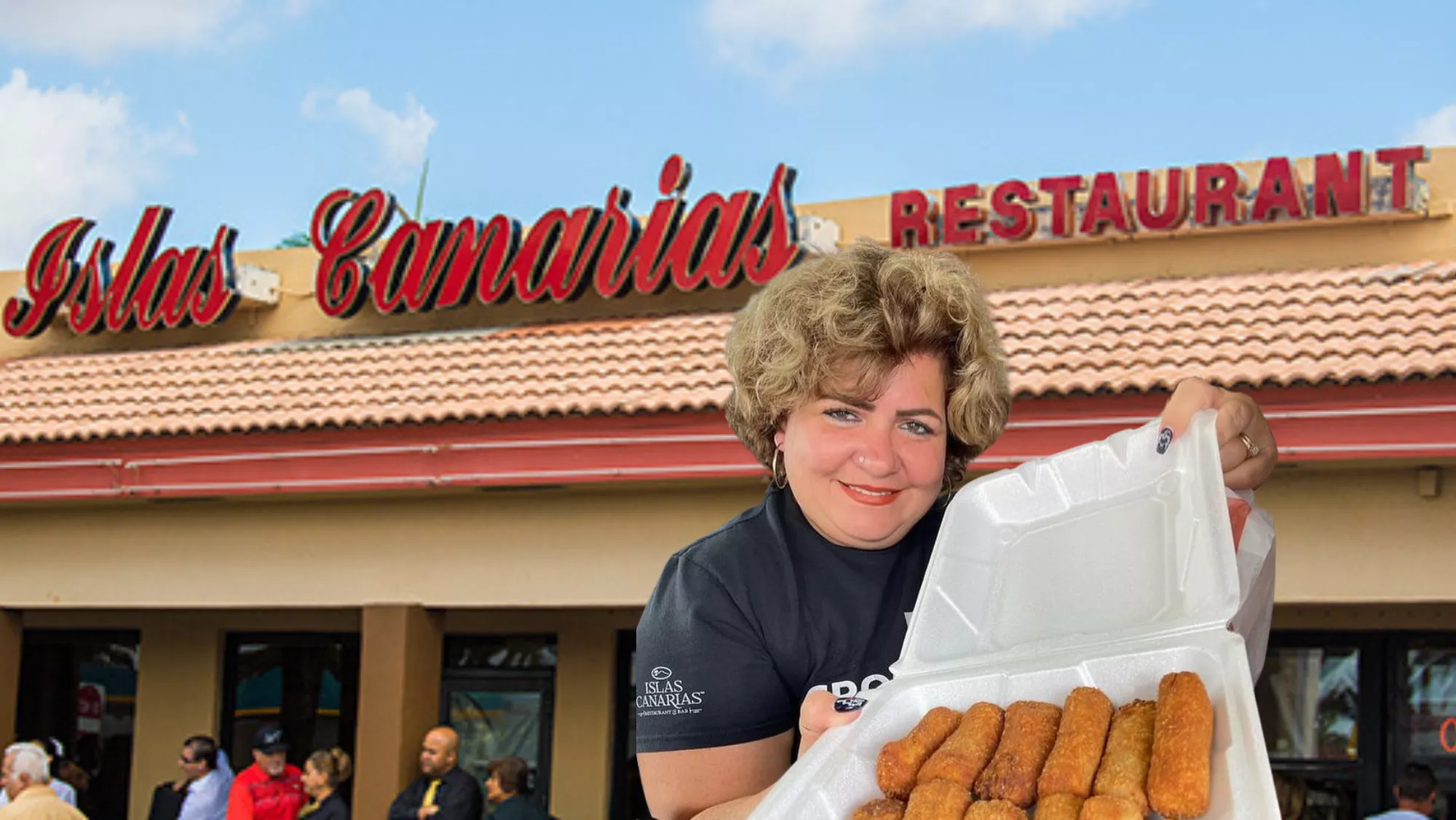 Restaurante Islas Canarias en Miami (Florida, Estados Unidos) con un plato de croquetas casero./ MONTAJE AH