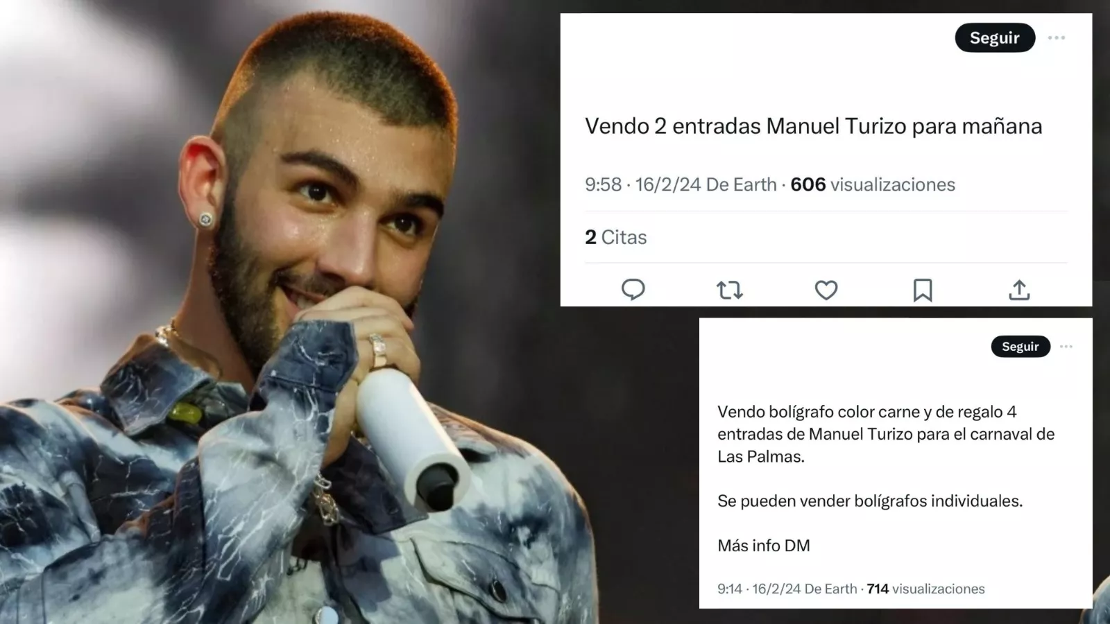 Reventa de entradas del concierto de Manuel Turizo en los carnavales de Las Palmas / MONTAJE AH