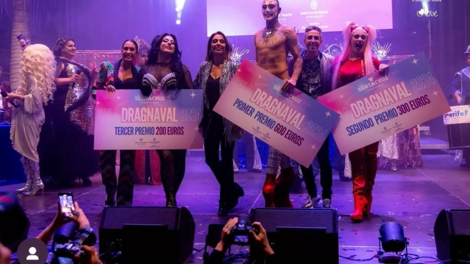 Caraballero en la entrega de premios de la primera gala Dragcarnaval