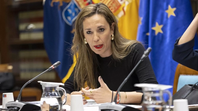 Jéssica de León, consejera de Turismo, en el Parlamento de Canarias. / EFE - MIGUEL BARRETO 