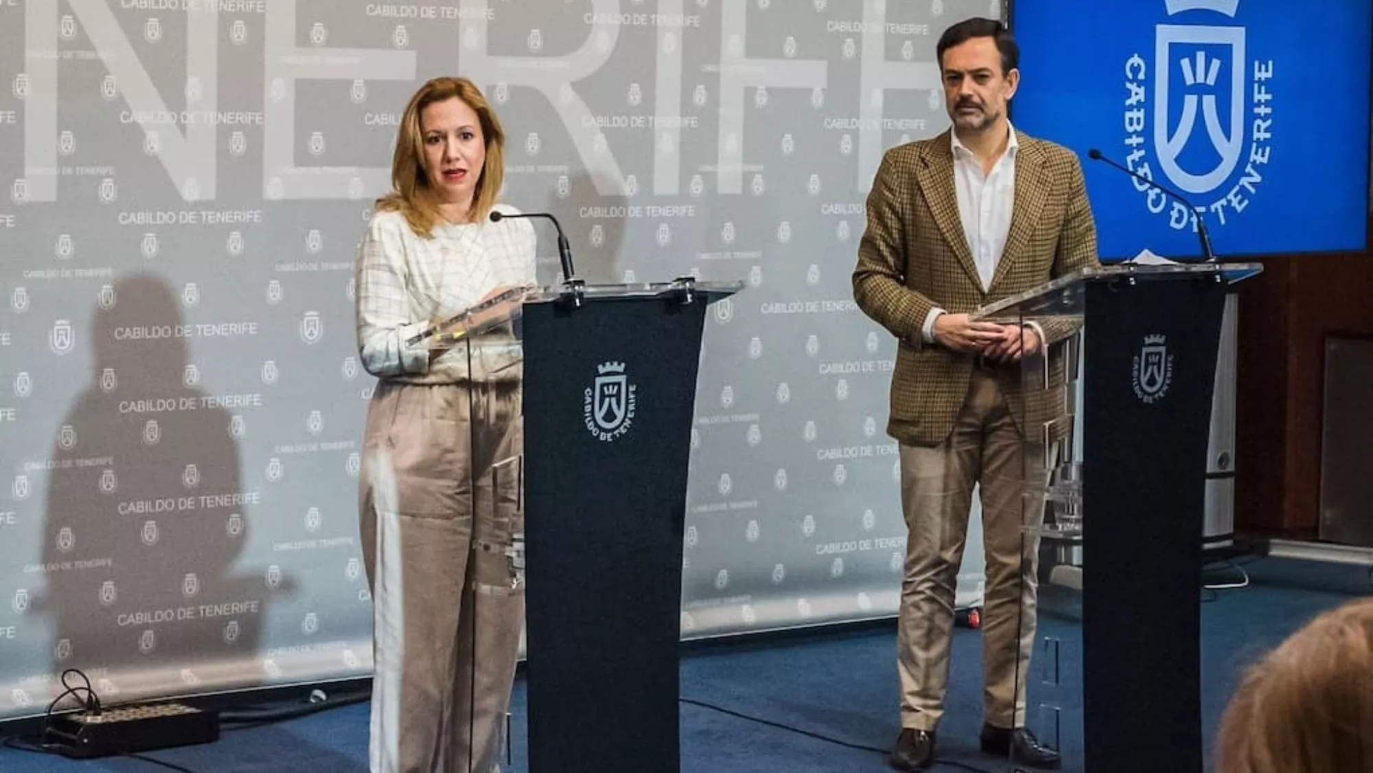 La presidenta del Cabildo de Tenerife, Rosa Dávila, y el vicepresidente, Lope Afonso / CEDIDA