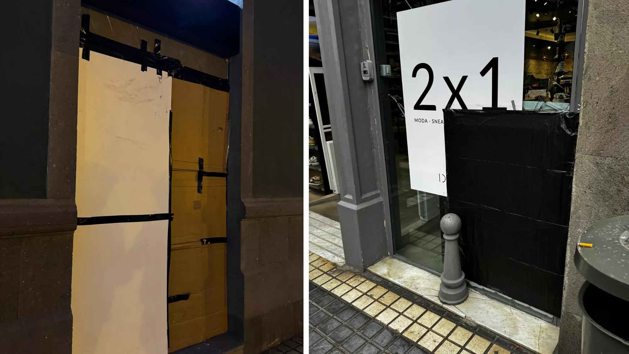 Comercios de la ciudad que han sufrido robos como en Triana o Tamaraceite / MONTAJE AH