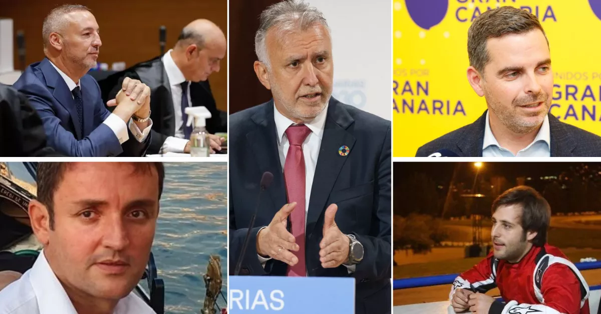 De izquierda a derecha, de arriba a abajo, Miguel Ángel Ramírez, Ángel Victor Torres, Lucas Bravo de Laguna, Christian Cerpa y Noel Jammal. / AH