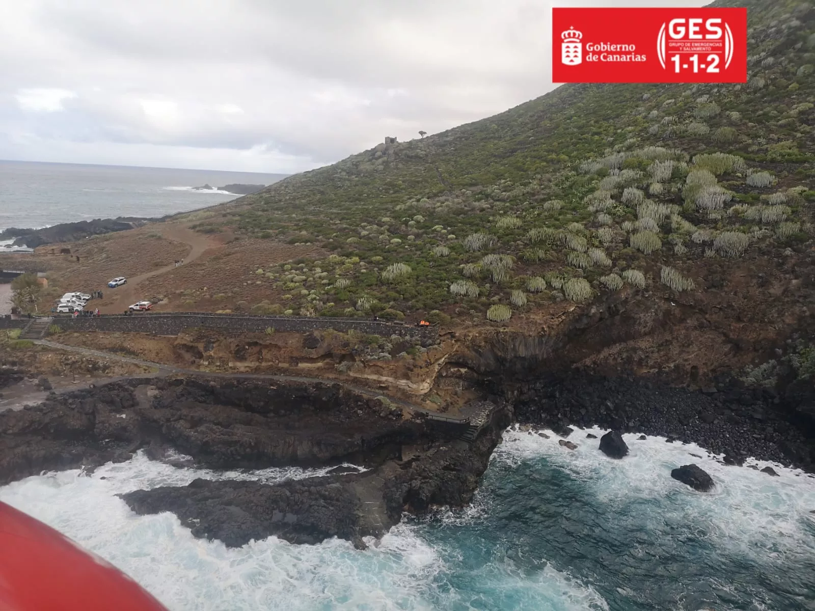 Búsqueda en la costa de El Sauzal. / GOBIERNO DE CANARIAS