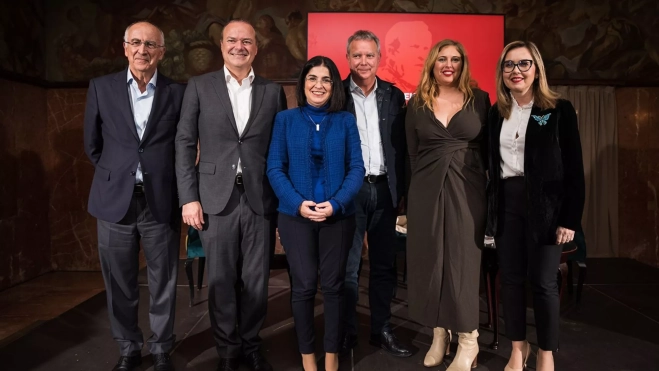 Hernández Espínola, Augusto Hidalgo, Carolina Darias, Sebastián Franquis, Isabel Mena y Marta Saavedra / YAIZA MEDEROS