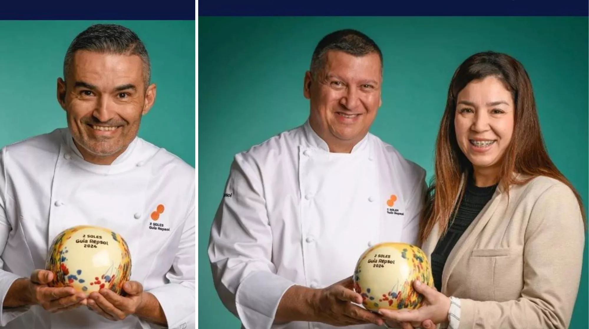 Los chefs Rubén Cabrera y Pedro Nel, y Viviana Sarria./ GUÍA REPSOL Los chefs Rubén Cabrera y Pedro Nel, y Viviana Sarria./ GUÍA REPSOL