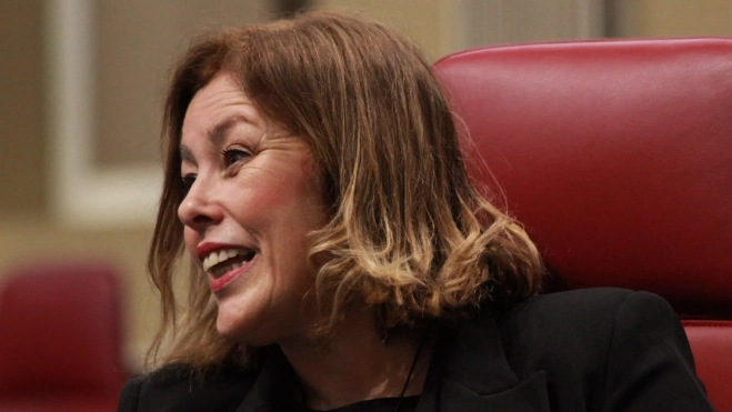 Astrid Pérez, sonriente, durante la entrevista. / ÁLVARO OLIVER-AH Astrid Pérez, sonriente, durante la entrevista. / ÁLVARO OLIVER-AH