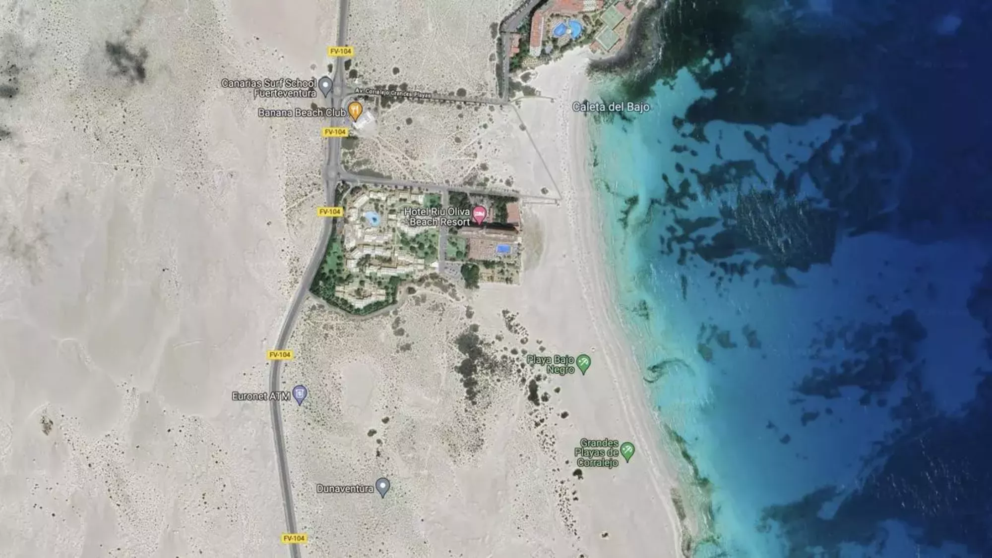 Hotel Oliva Beach en las Dunas de Corralejo, Fuerteventura / GOOGLE MAPS