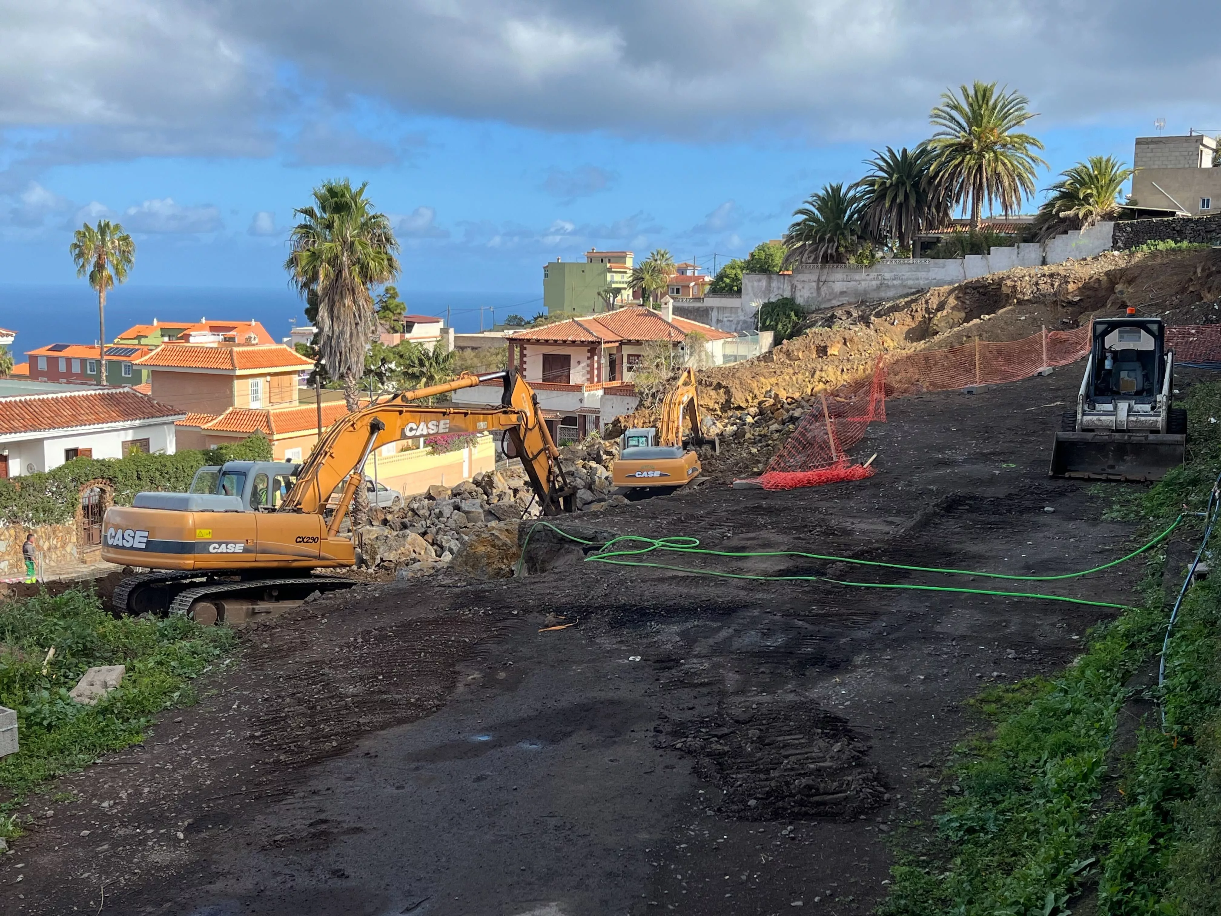Obras públicas en el norte de Tenerife./