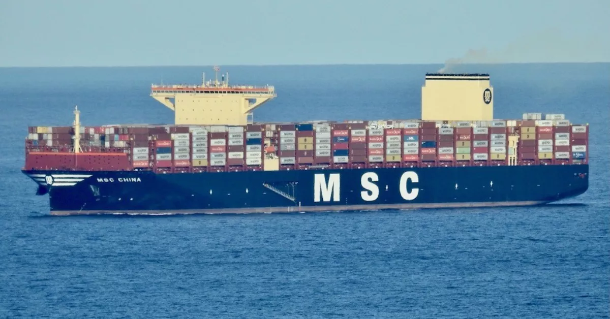 Buque de MSC en el Mar Rojo.