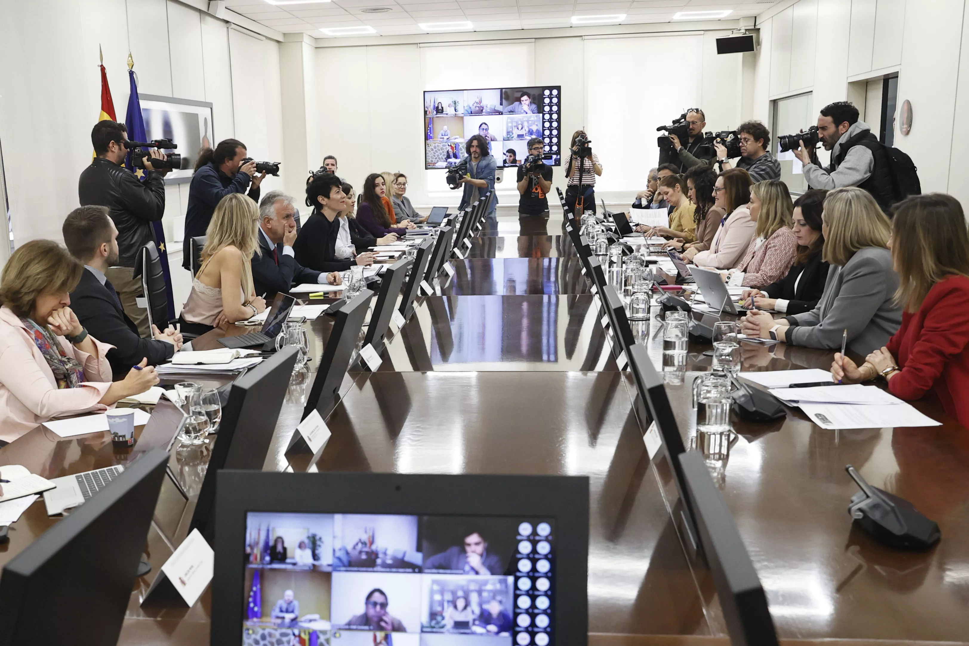Vista general de la segunda Conferencia Sectorial de Inmigración de la legislatura celebrada este lunes, en la que participó el Gobierno de Canarias. / FERNANDO ALVARADO-EFE