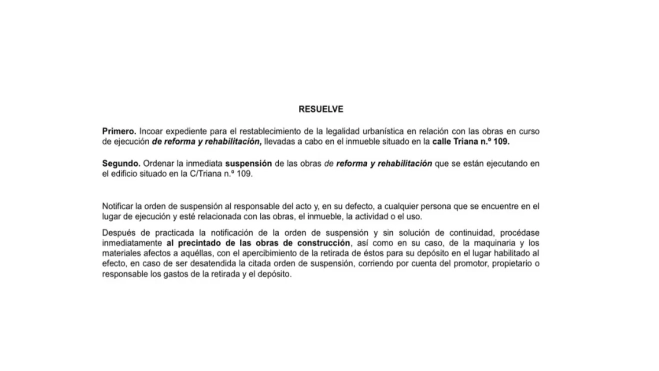 Parte de la resolución del Ayuntamiento de Las Palmas de Gran Canaria. / AH