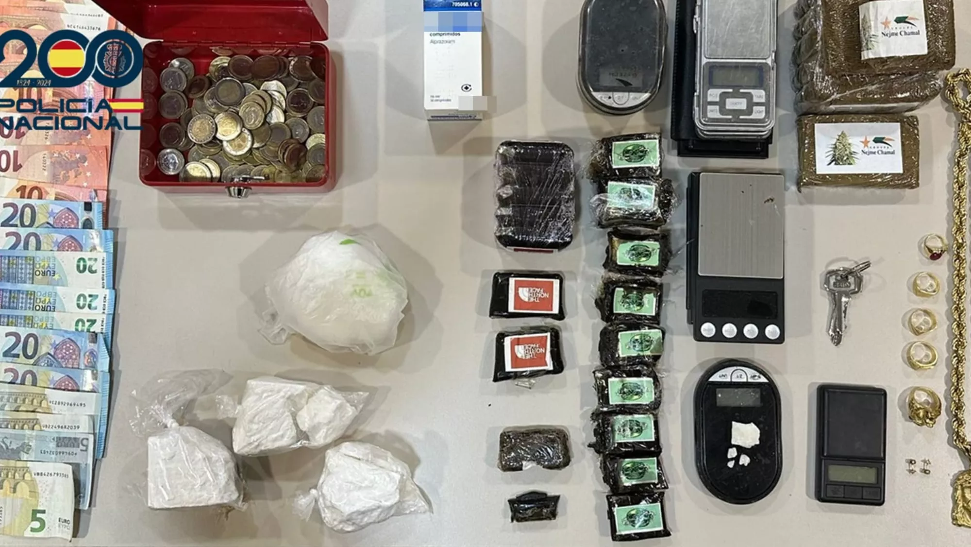 Material incautado en otra  operación distintas a la del pescador de Lanzarote / POLICÍA NACIONAL 