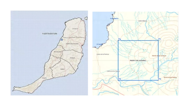 Localización del permiso de investigación de tierras raras Tenáridos en Fuerteventura. / PERMISO DE INVESTIGACIÓN