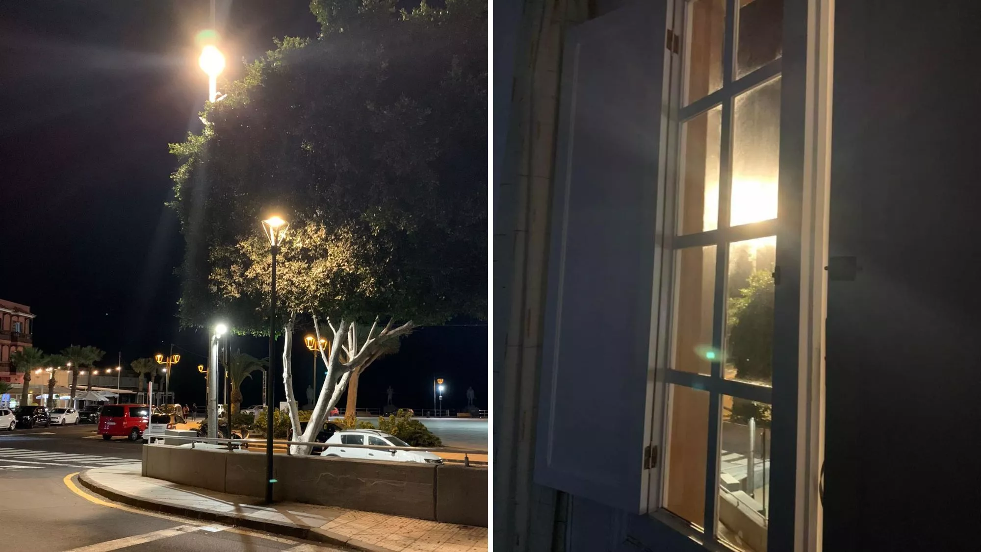 El foco encendido y la iluminación contra la vivienda en Candelaria / CEDIDAS