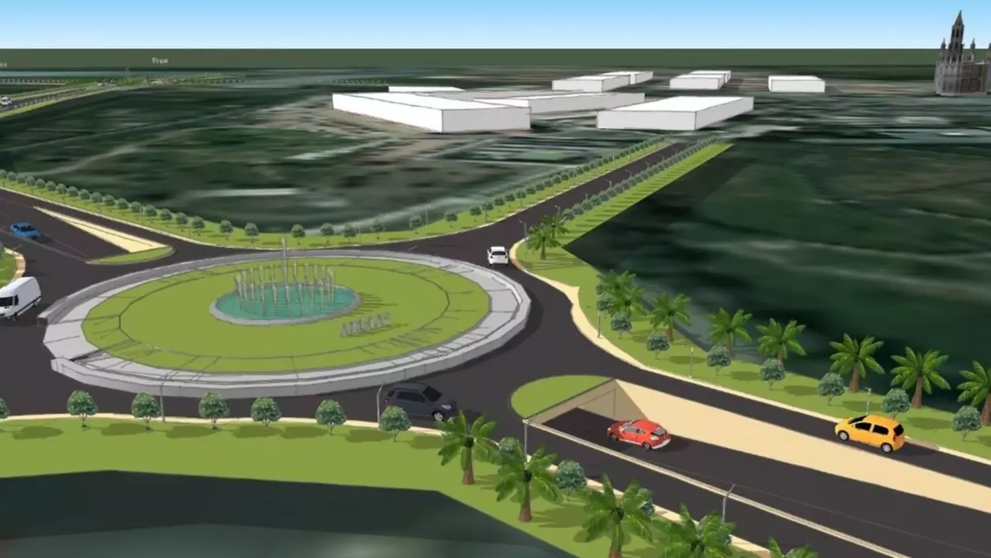 Boceto de la obra de circunvalación en Arucas / CONSEJERÍA DE OBRAS PÚBLICAS