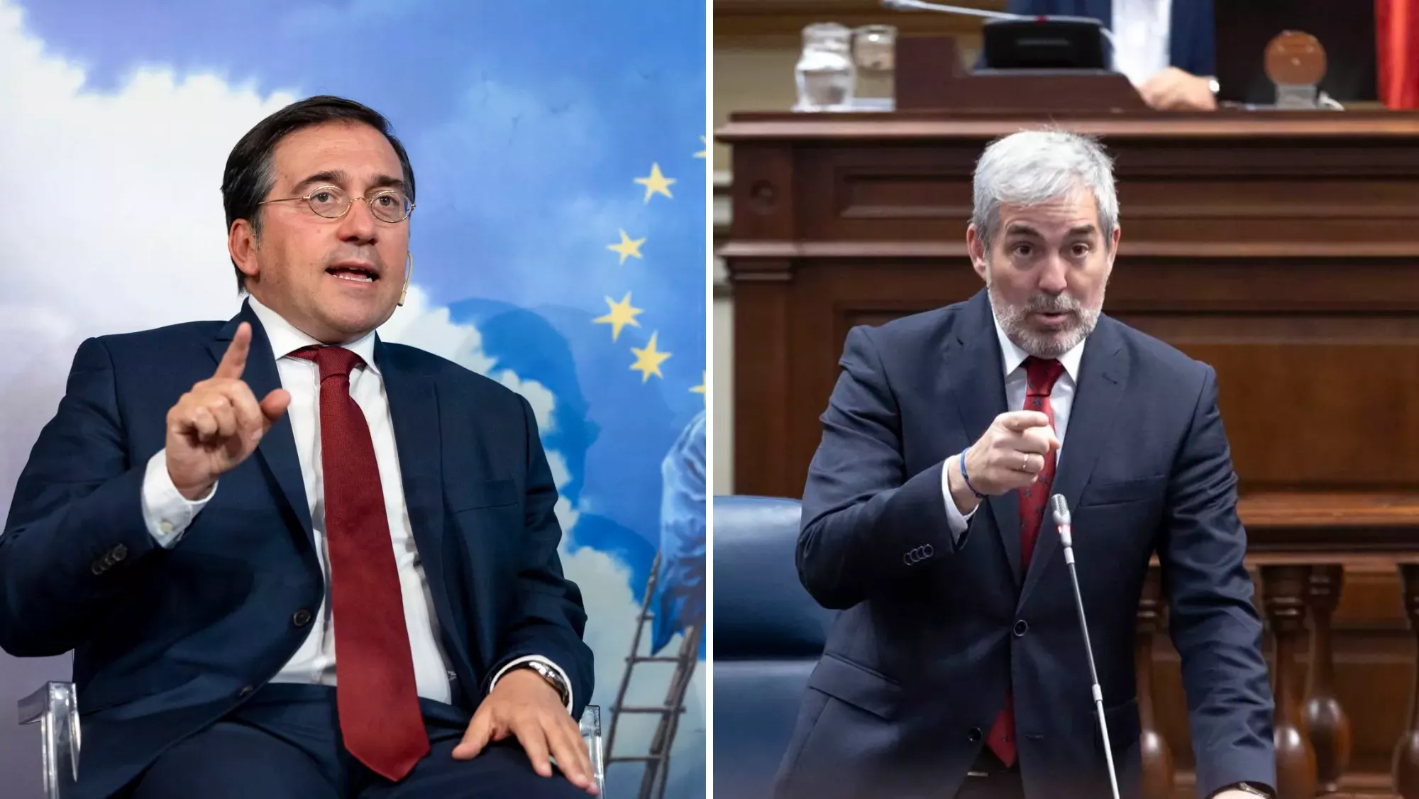 José Manuel Albares y Fernando Clavijo / MONTAJE AH - EFE