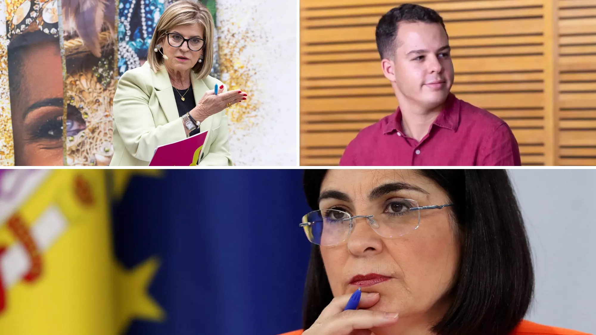 Inmaculada Medina, Adrián Santana y Carolina Darias / MONTAJE AH - EFE