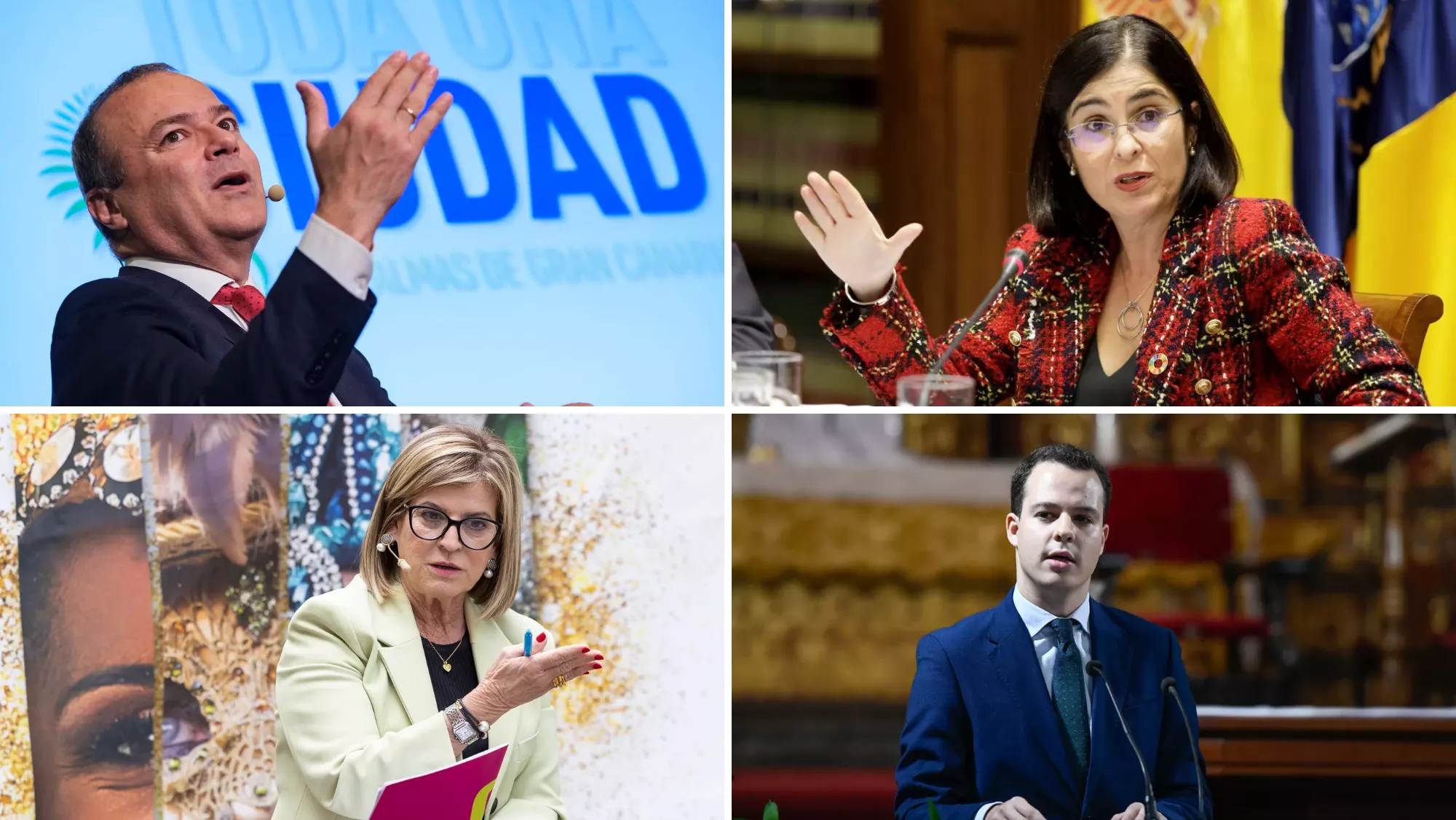 La gestión de Sociedad de Promoción de Las Palmas ha estado bajo supervisión de Augusto Hidalgo, Carolina Darias, Inmaculada Medina y Adrián Santana. / MONTAJE AH