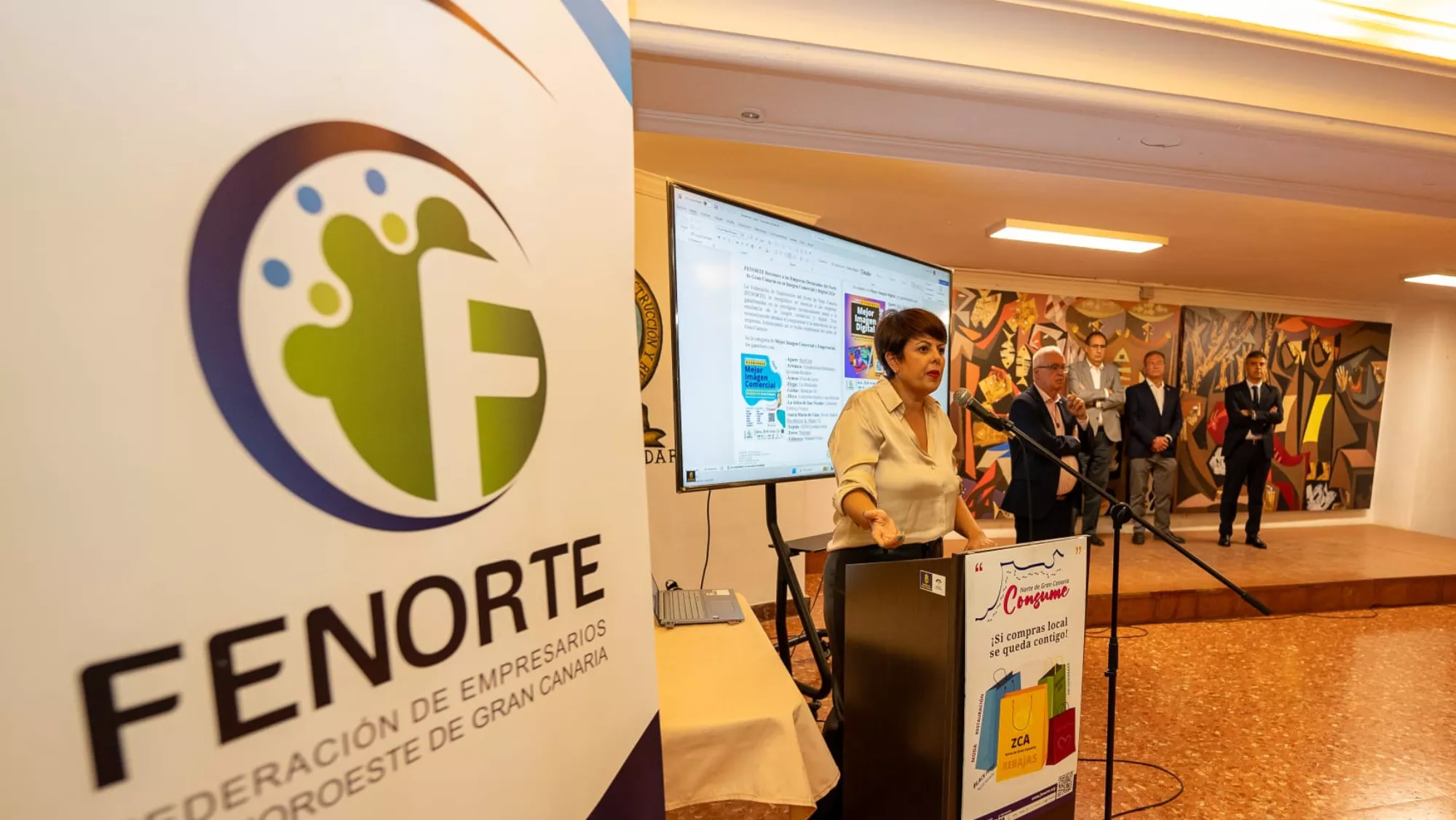  La consejera de Desarrollo Económico del Cabildo, Minerva Alonso, en los premios al empresariado del norte de Gran Canaria./ CEDIDA