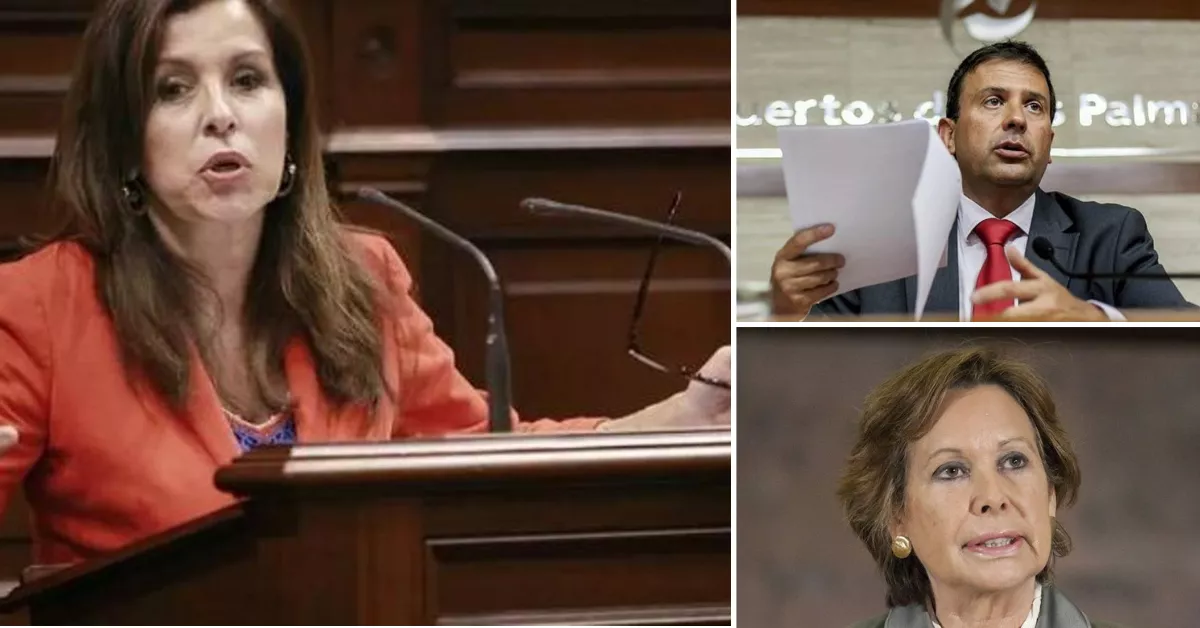 Lola Padrón, en la imagen principal, será la primera Diputada del Común a propuesta del PSOE; a la derecha, Luis Ibarra y Francisca Luengo. / EFE