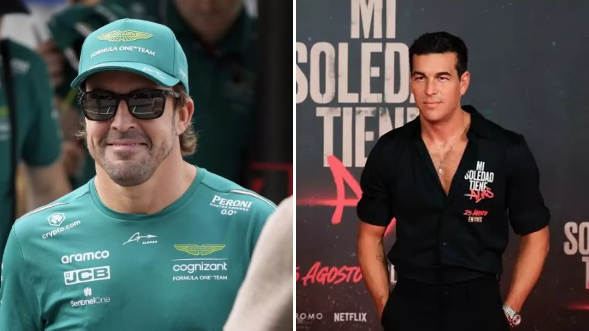 Imagen de Fernando Alonso y Mario Casas / EFE -  MONTAJE AH