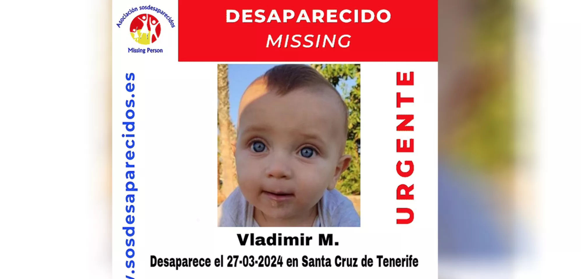 Posible caso de sustracción parental de Vladimir M./ CEDIDA