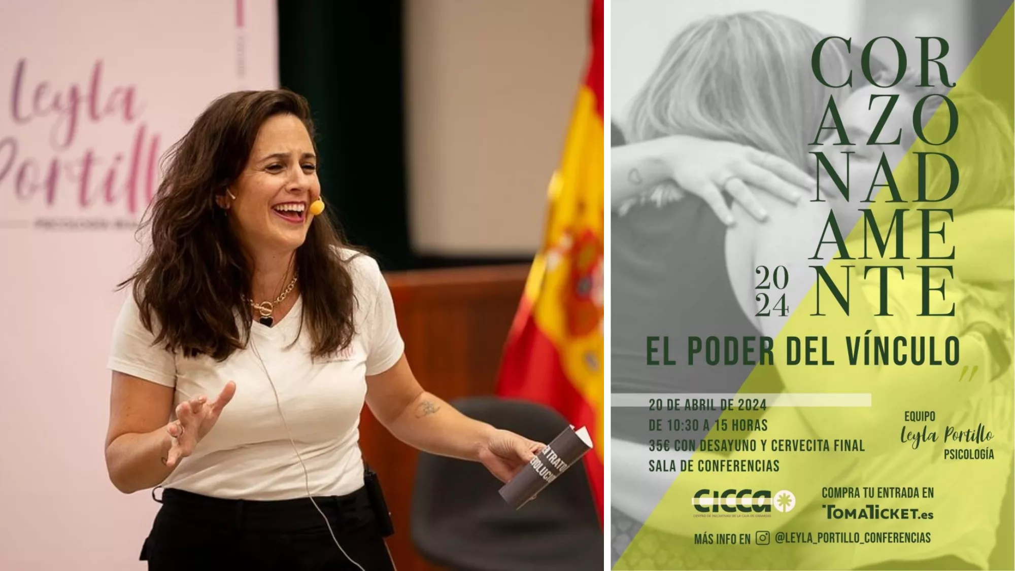 Leyla Portillo y el cartel de CorazonadaMente, 'El poder del vínculo'. / AH