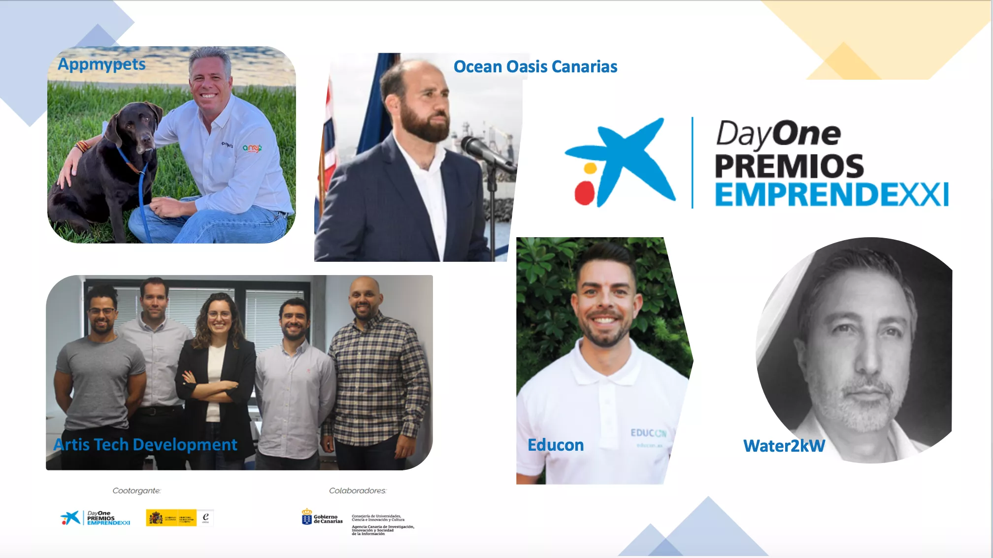 Las cinco startups seleccionadas para el Premio EmprendeXXI./ CAIXABANK