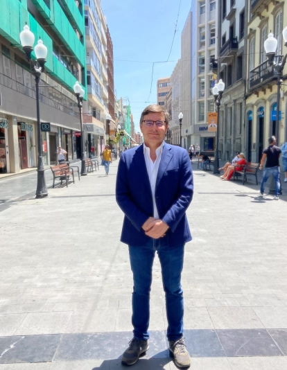 Nicasio Galván, en la calle Triana de Las Palmas de Gran Canaria