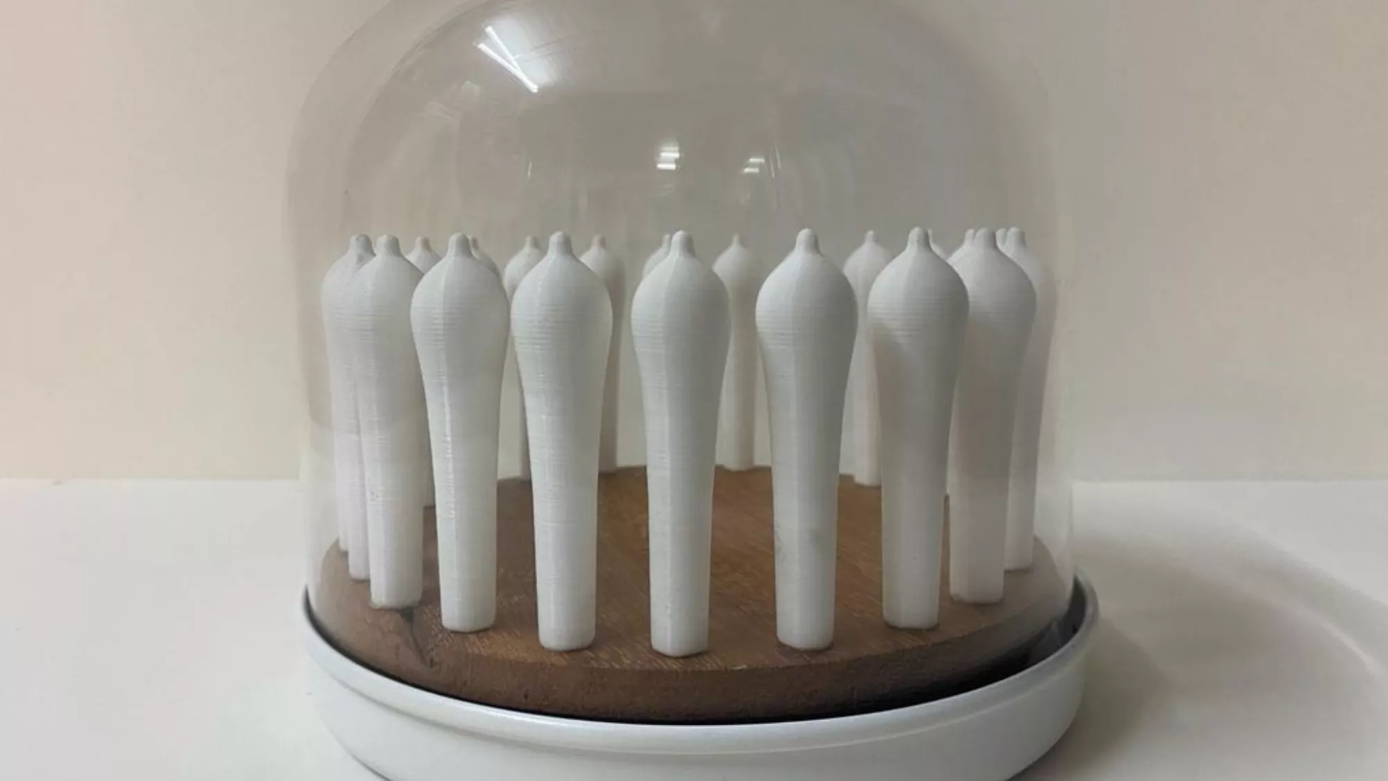 Religiosos en condones de cristal expuestos en Gran Canaria./ REDES