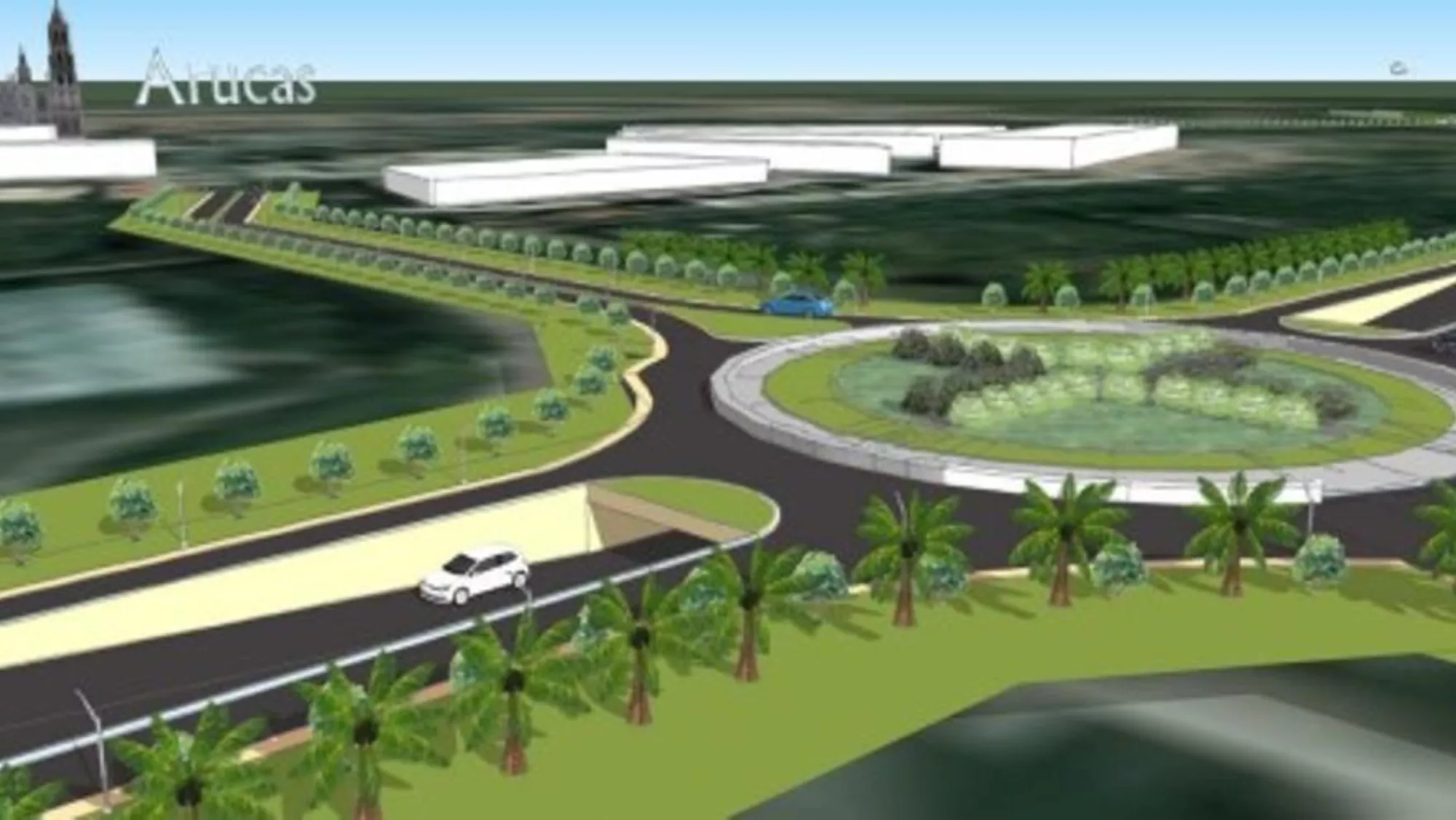 Simulación del soterramiento de la GC-20 en Arucas./ CEDIDA