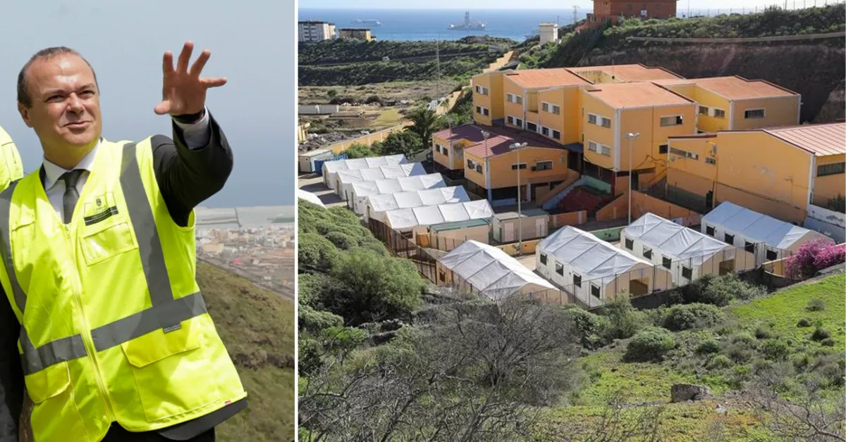 Augusto Hidalgo firmó, cuando era alcalde de Las Palmas de Gran Canaria, la cesión del Colegio León al Estado por un máximo de 75 años para acoger migrantes. / AH - ELVIRA URQUIJO A.-EFE