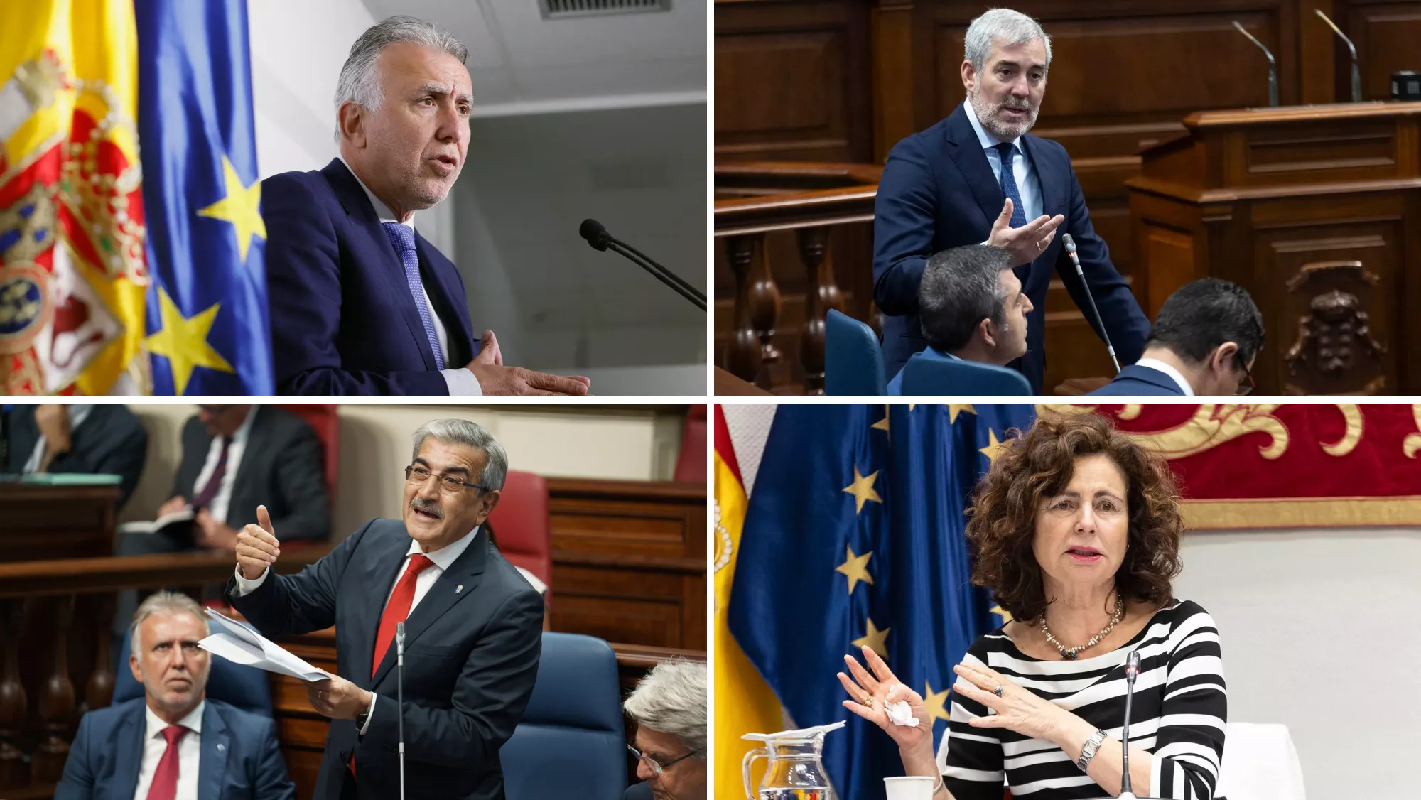 Ángel Víctor Torres, Fernando Clavijo, Román Rodríguez y Matilde Asián / MONTAJE AH - EFE