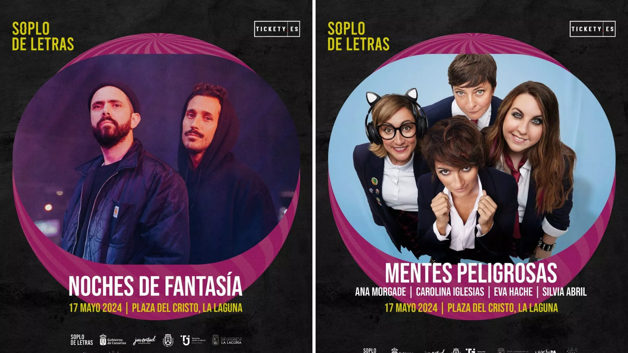 Carteles promocionales de Soplo de Letras / AH