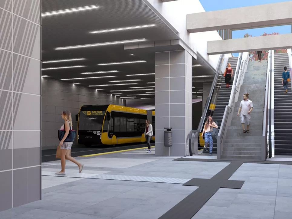 Proyección del subterráneo de la MetroGuagua en Santa Catalina. / AH