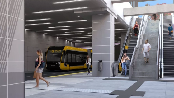 Proyección del subterráneo de la MetroGuagua en Santa Catalina. / AH