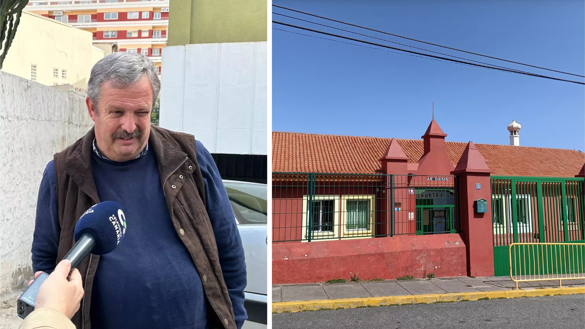 A la izquierda, Rafael Hernández; a la derecha, el colegio Camilo José Cela / MONTAJE AH