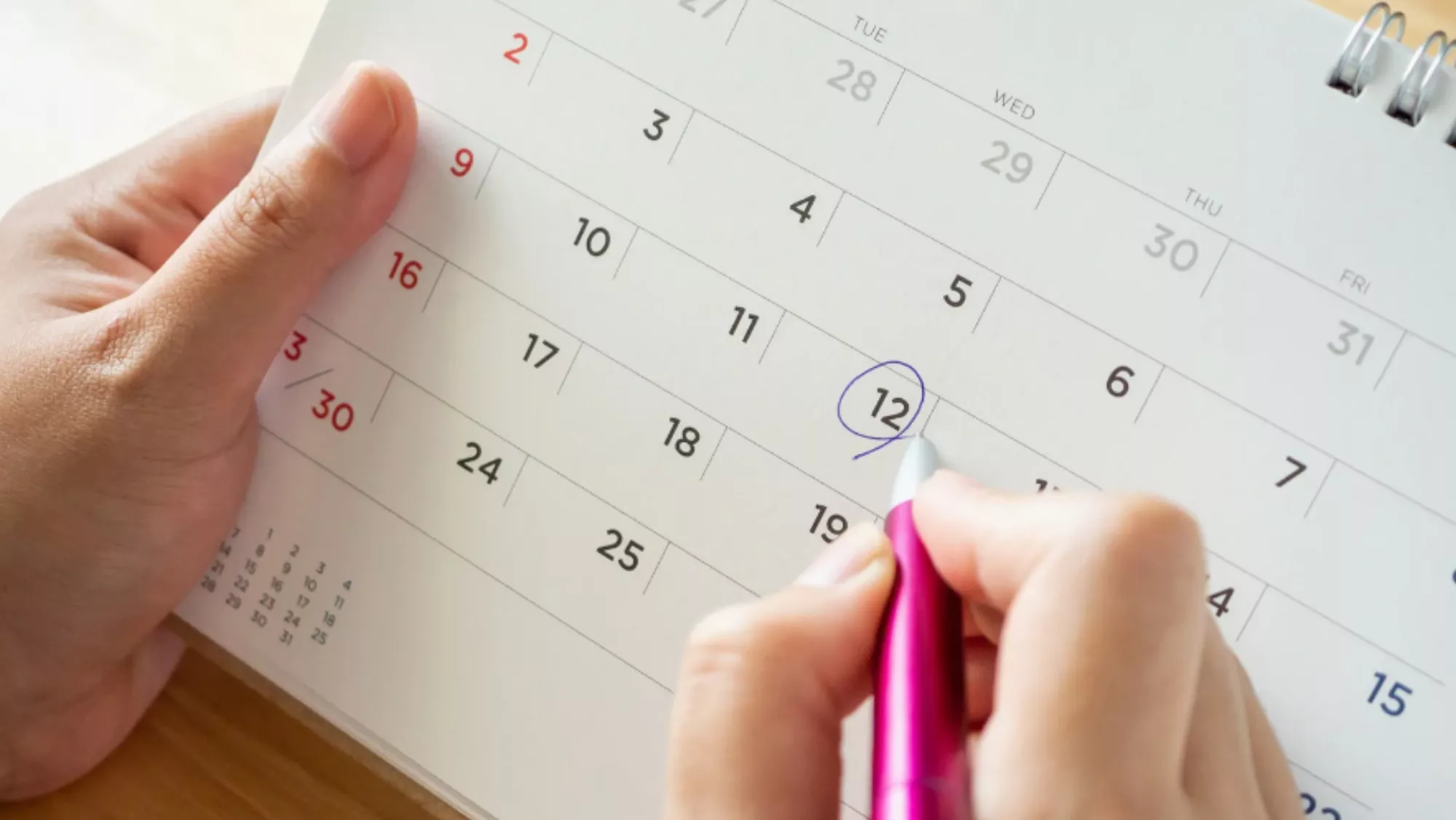 Imagen de un calendario de festivos y puentes / AH