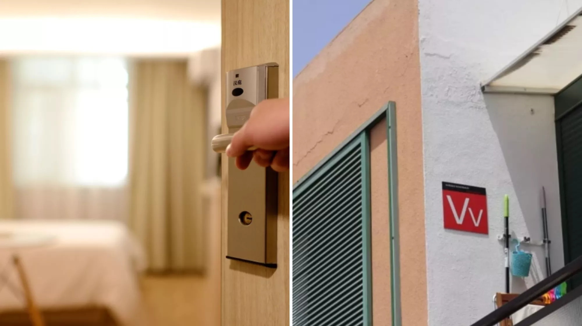 Imágenes de una habitación de hotel y de una vivienda vacacional./ MONTAJE AH Imágenes de una habitación de hotel y de una vivienda vacacional./ MONTAJE AH