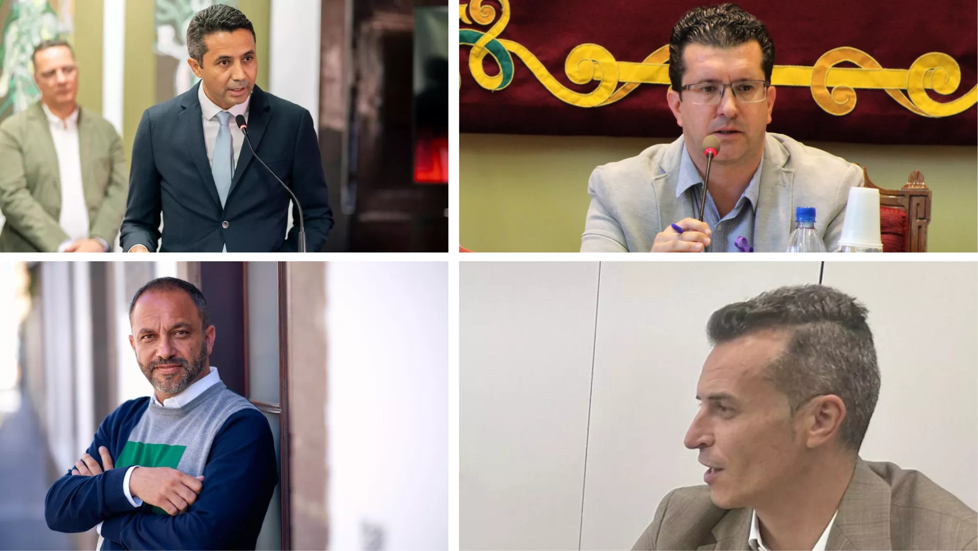 Los alcaldes de Agaete, Arucas, Moya y La Aldea / MONTAJE AH