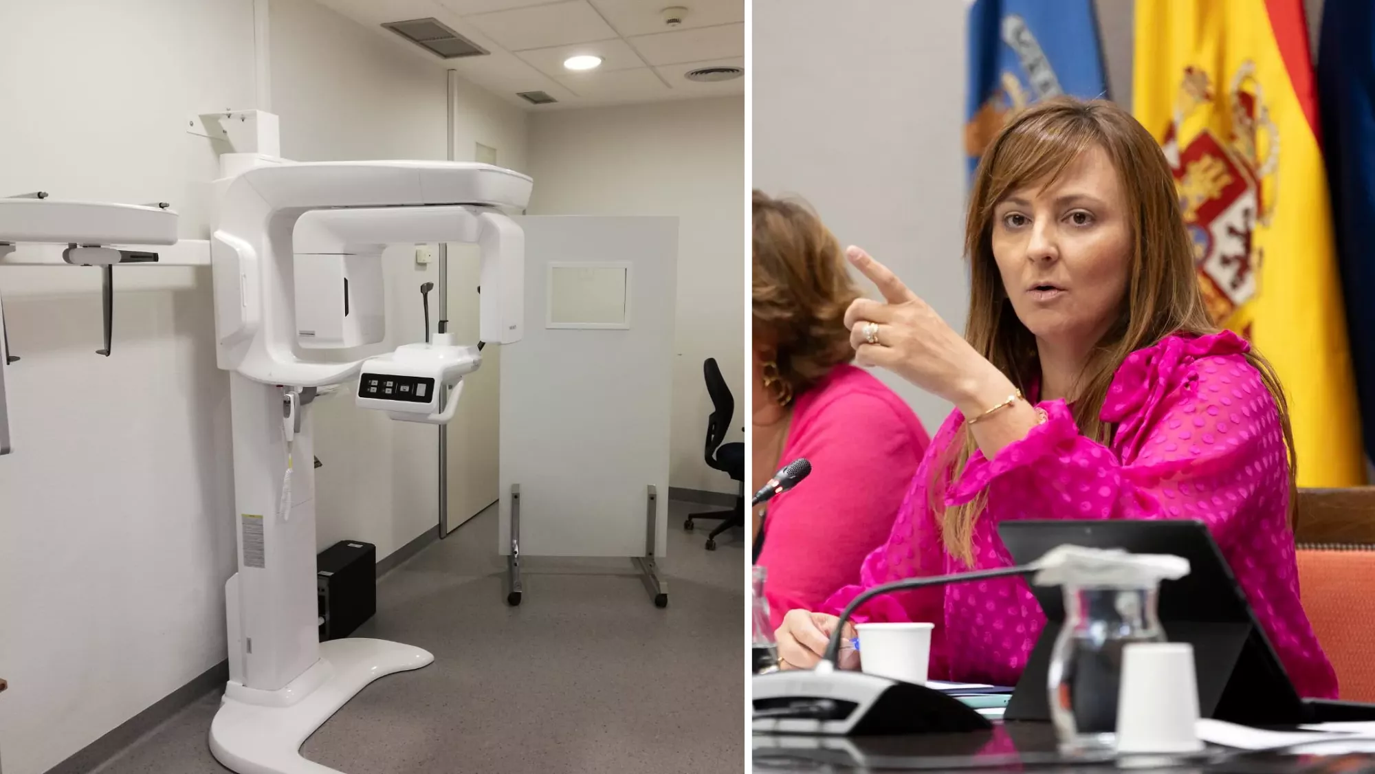 Aparato que determina la edad de migrantes y la consejera de Presidencia / MONTAJE AH