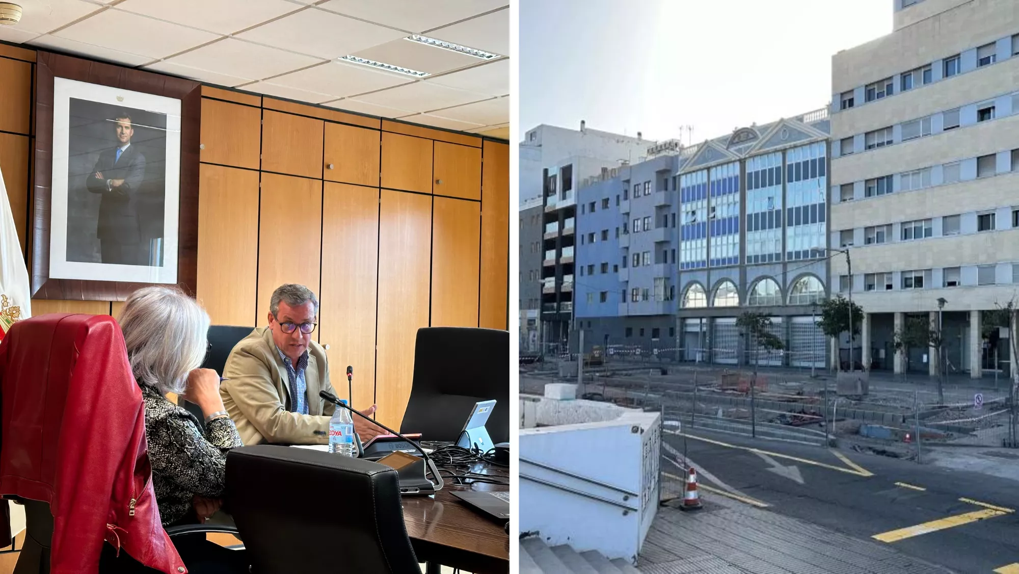 A la izquierda, Mauricio Roque; a la derecha, el tramo 8 de la MetroGuagua / MONTAJE AH