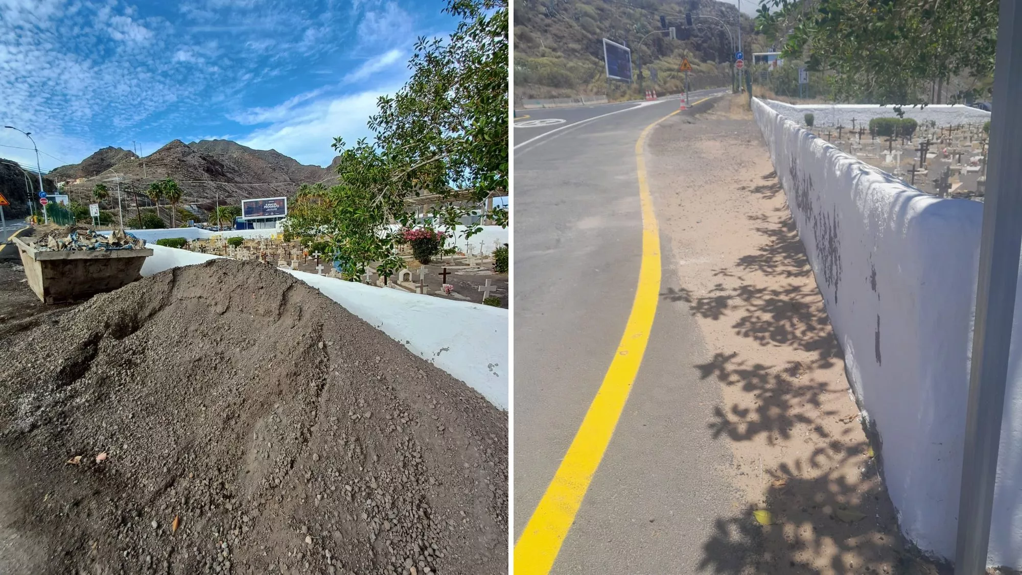 Escombros junto al muro de Traslarena y su posterior eliminación / CEDIDAS