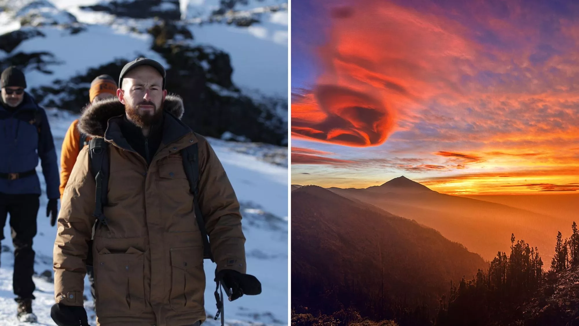 Imanol Zuaznabar y una fotografía con vistas al Teide / CEDIDA
