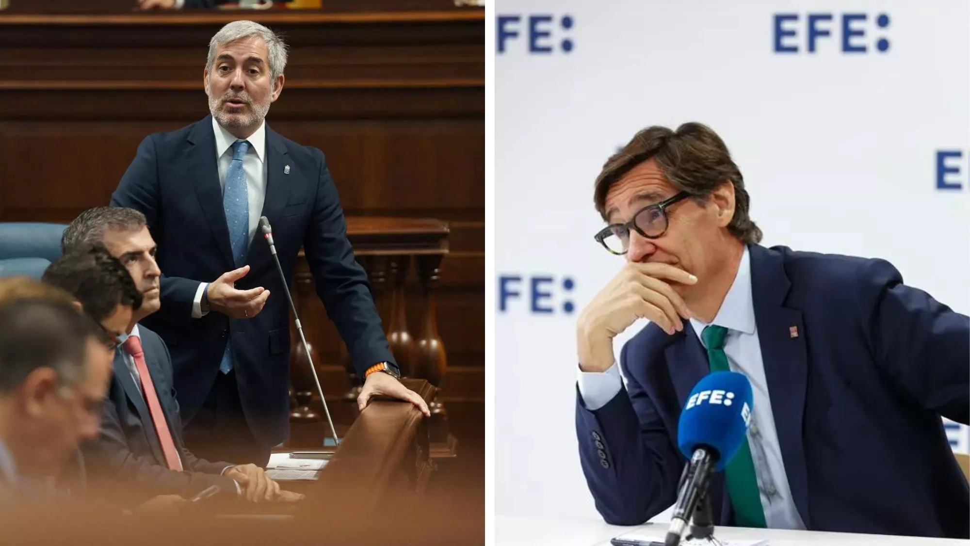 A la izquierda, Fernando Clavijo; a la derecha, Salvador Illa / MONTAJE AH