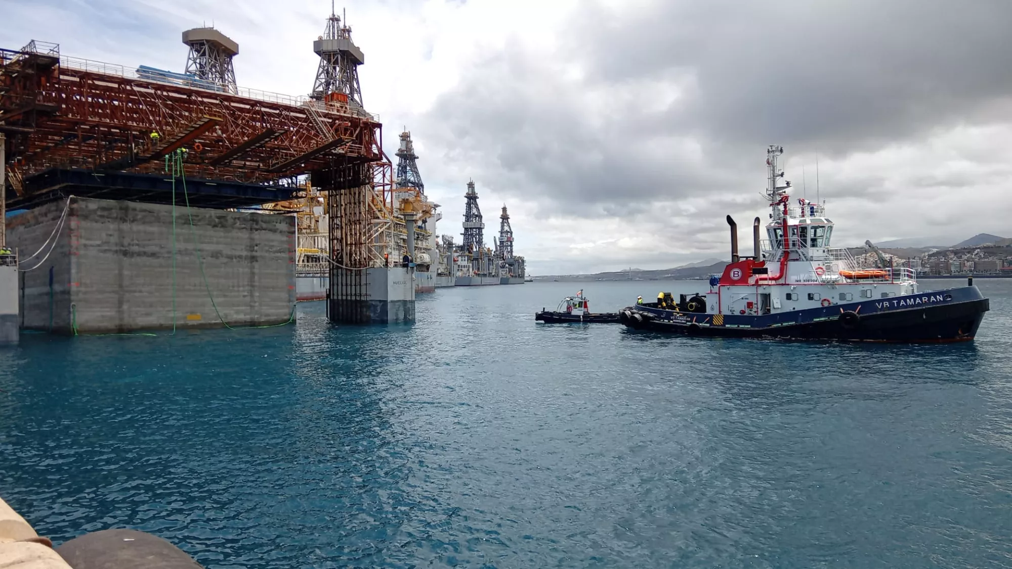  El primer cajón para la prolongación del muelle Nelson Mandela en el puerto de Las Palmas./ CEDIDA