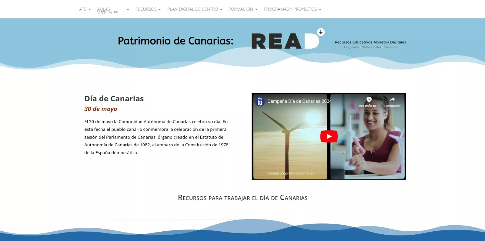 Imagen de la web Patrimonio de Canarias: READ creada por Educación para los contenidos canarios / CEDIDA